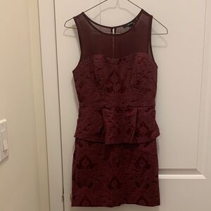 Forever 21 Burgundy Asymmetrical Dress